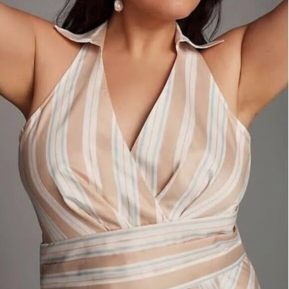 Anthropologie Maeve Asymmetrical Wrap Shirt Dress Size 0 - Picture 3 of 5